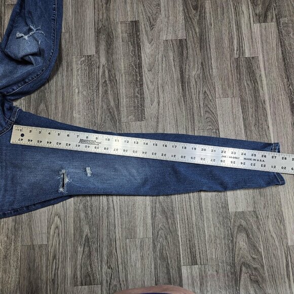 Universal Thread Jeans Womens 6/28R Blue High Rise Skinny Distressed Stretch - Picture 11 of 13